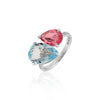 14K/18K Lab Grown Topaz Pear Cut Ring with Diamond Accents - BIS Hallmarked Gold