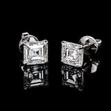 14K/18K Lab Grown Diamond Asscher Cut Stud Earrings