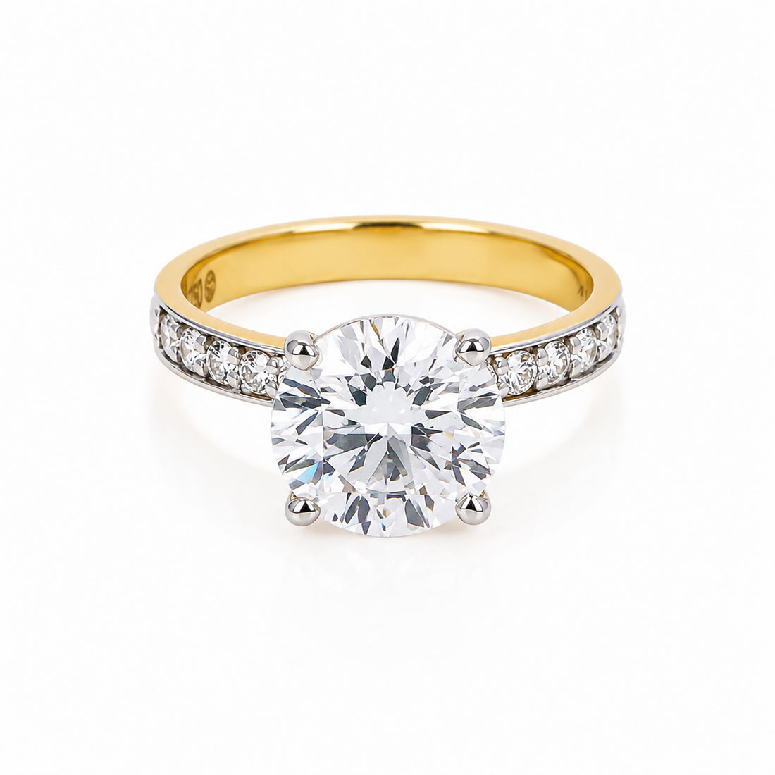 18K Lab Grown Diamond Round-Cut Halo Ring