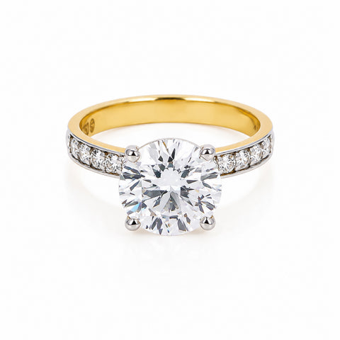 18K Lab Grown Diamond Round-Cut Halo Ring