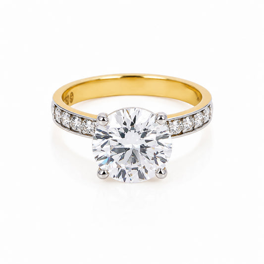 18K Lab Grown Diamond Round-Cut Halo Ring