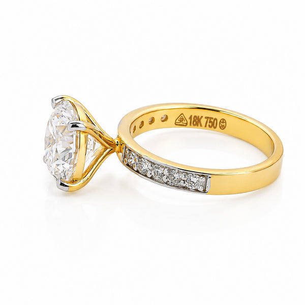 18K Lab Grown Diamond Round-Cut Halo Ring
