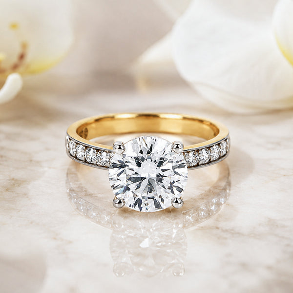 18K Lab Grown Diamond Round-Cut Halo Ring