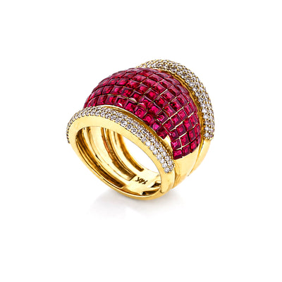 14K Lab Grown Diamond 0.75 Ct Solitaire Round-Cut Grand Pave Cluster Ring, VVS/E, IGI Certified