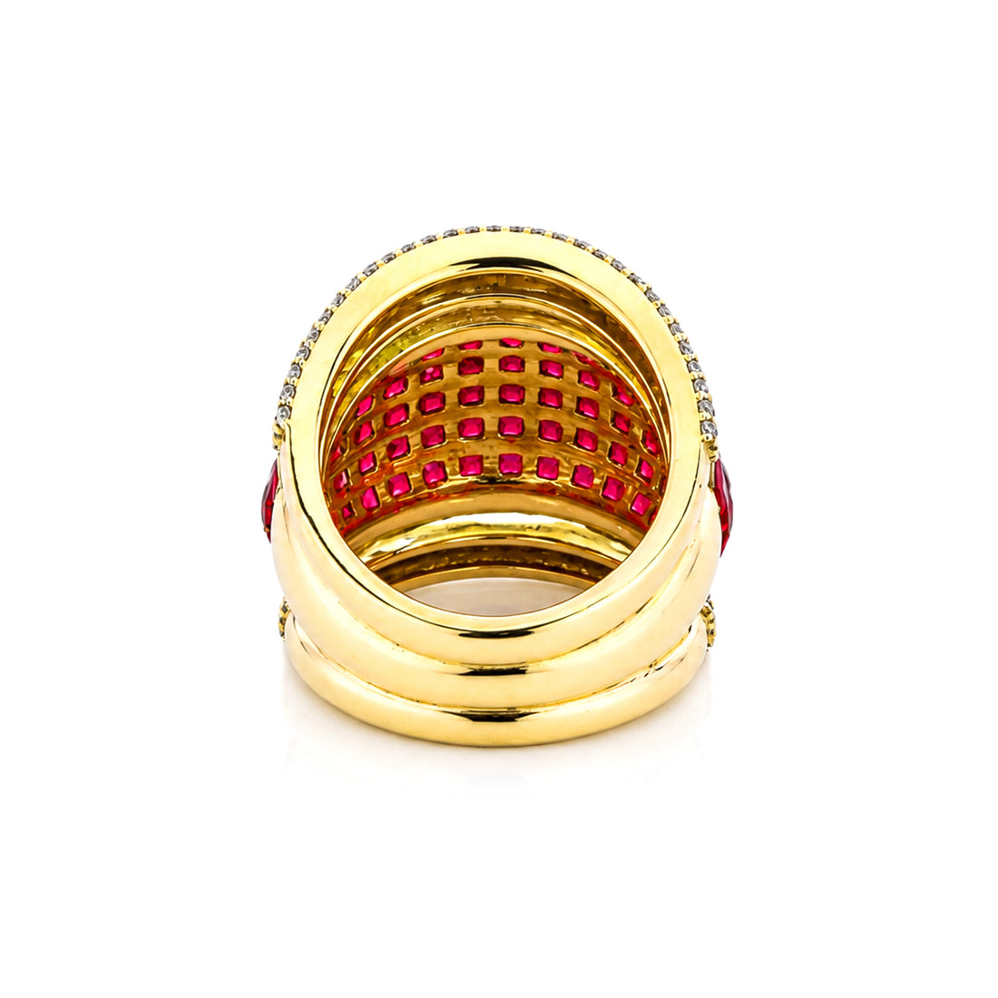 14K Lab Grown Diamond Round-Cut Grand Pave Cluster Ring