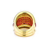 14K Lab Grown Diamond Round-Cut Grand Pave Cluster Ring