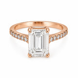 14K Lab Grown Diamond Emerald-Cut Solitaire Ring