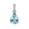 10K/14K Lab Grown Blue Diamond Pear-Cut Pendant Necklace