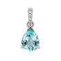 10K/14K Lab Grown Blue Diamond Pear-Cut Pendant Necklace