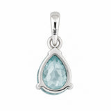 10K/14K Lab Grown Blue Diamond Pear-Cut Pendant Necklace
