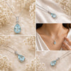 10K/14K Lab Grown Blue Diamond Pear-Cut Pendant Necklace