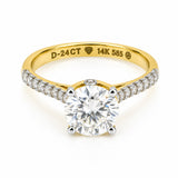14K Lab Grown Diamond Round-Cut Halo Ring