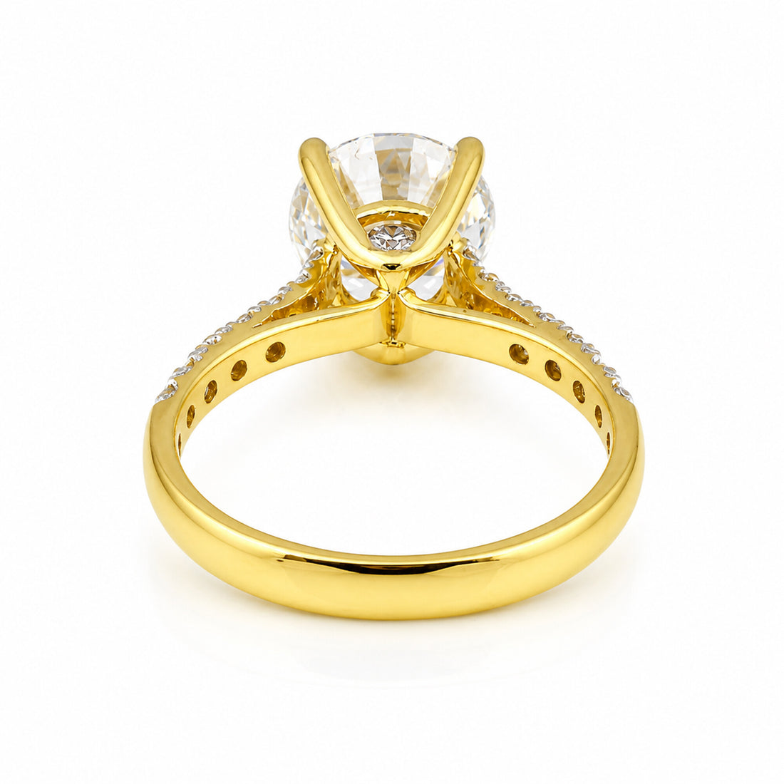 14K Lab Grown Diamond Round-Cut Halo Ring