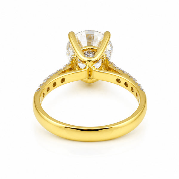 14K Lab Grown Diamond Round-Cut Halo Ring