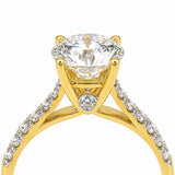 14K Lab Grown Diamond Round-Cut Halo Ring