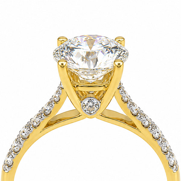 14K Lab Grown Diamond Round-Cut Halo Ring