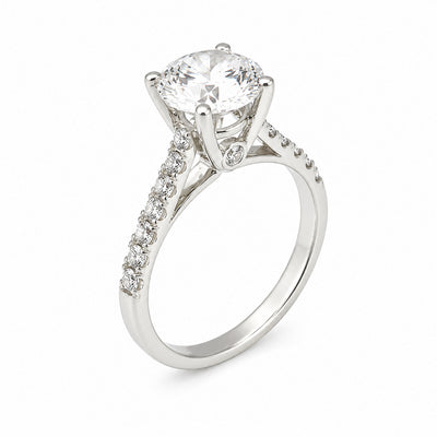 14K/18K Lab Grown Diamond Round Solitaire Ring, 2 Ct, VVS/E | IGI Certified