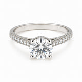 14K Lab Grown Diamond Round-Cut Halo Ring
