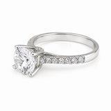 14K Lab Grown Diamond Round-Cut Halo Ring