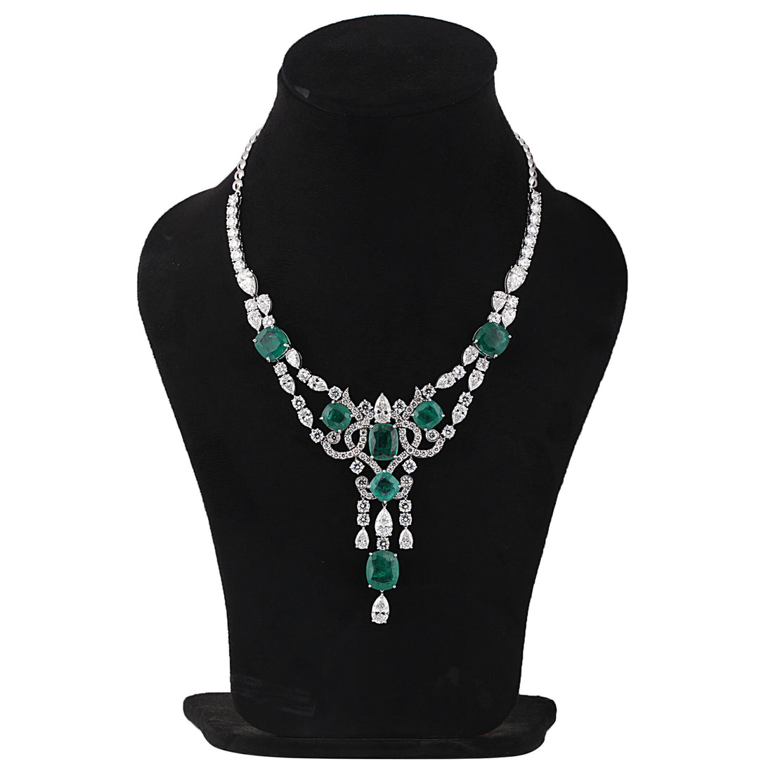 9K/14K Lab Grown Diamond Statement Necklace – Mixed Shapes, 49 Carats