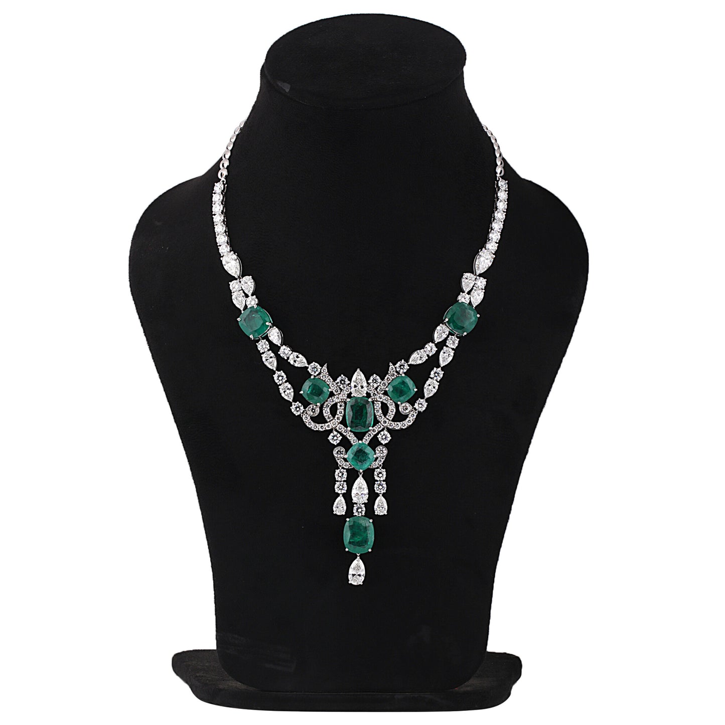 9K/14K Lab Grown Diamond Statement Necklace – Mixed Shapes, 49 Carats