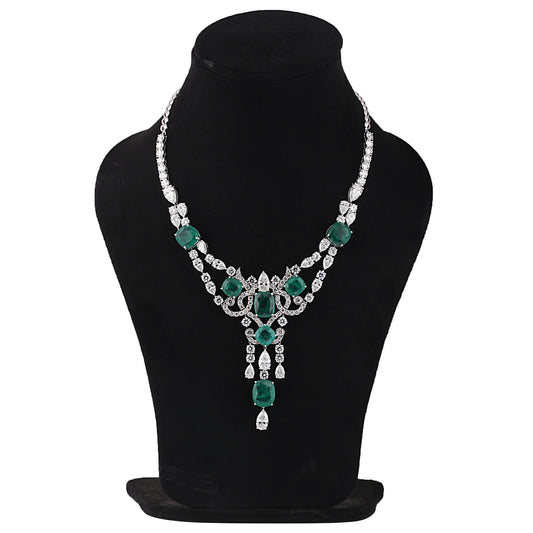 9K/14K Lab Grown Diamond Statement Necklace – Mixed Shapes, 49 Carats