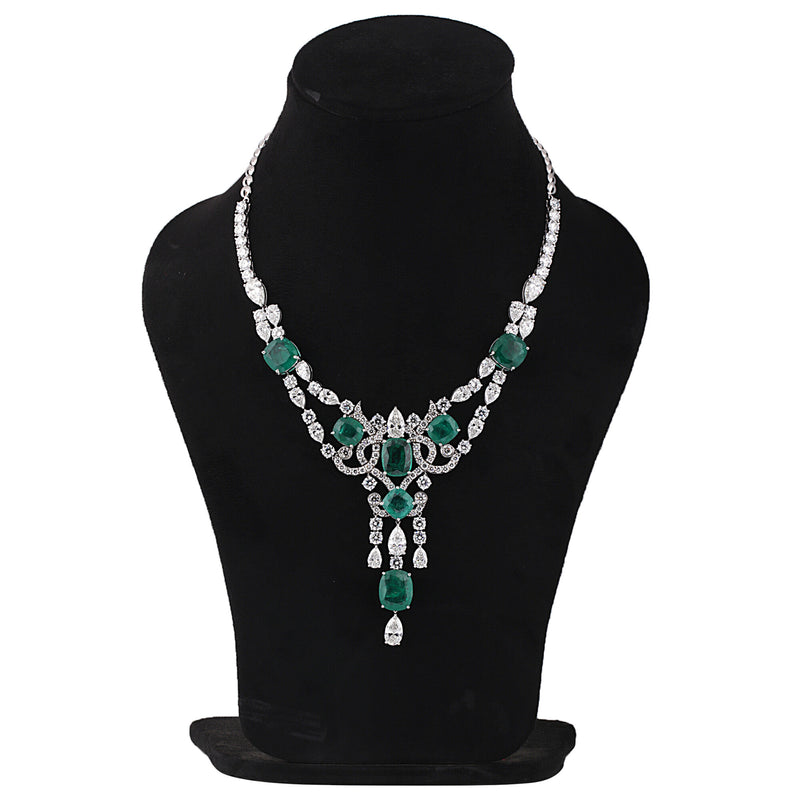 9K/14K Lab Grown Diamond Statement Necklace – Mixed Shapes, 49 Carats