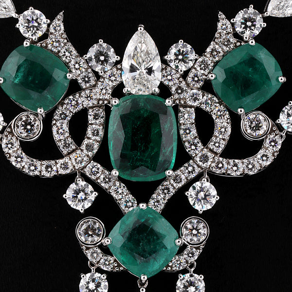 9K/14K Lab Grown Diamond Statement Necklace – Mixed Shapes, 49 Carats