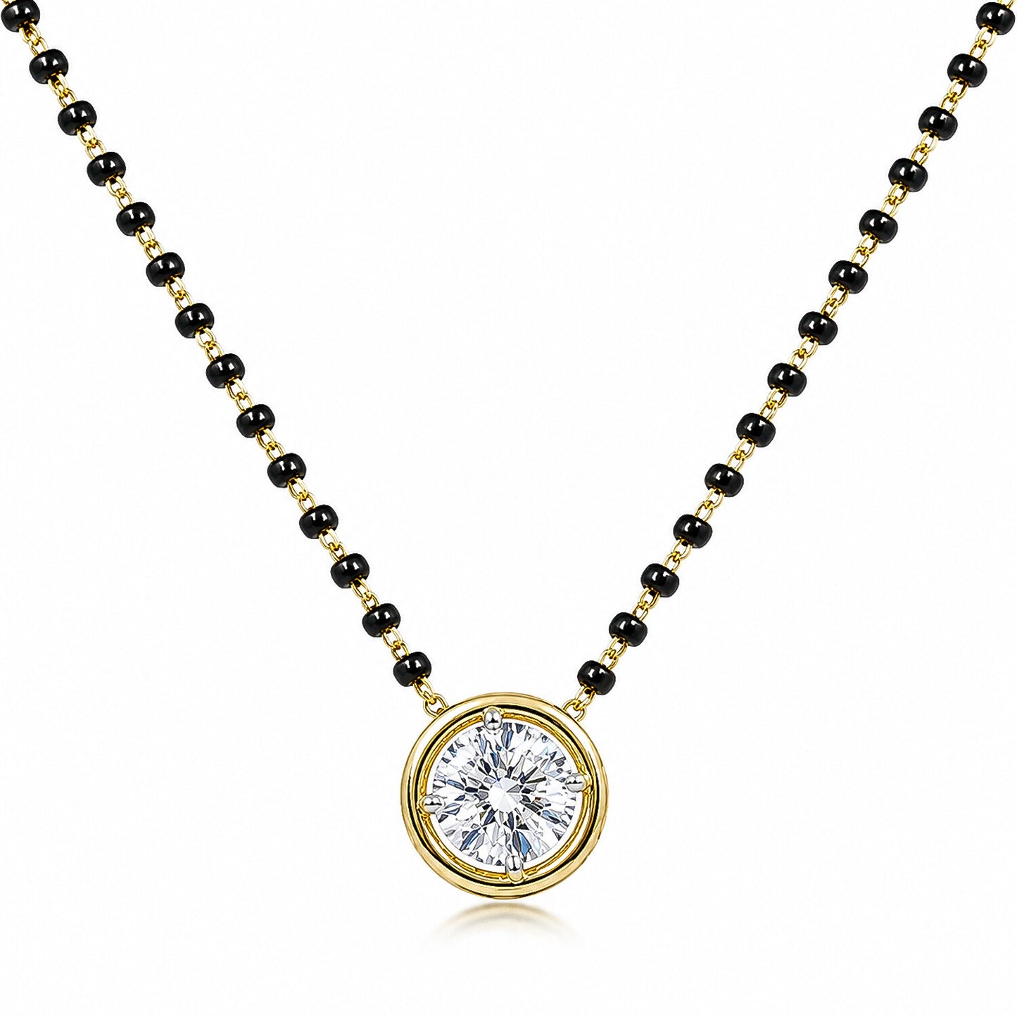 18K Gold Minimalist Diamond Accent Pendant Necklace