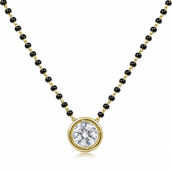 18K Gold Minimalist Diamond Accent Pendant Necklace
