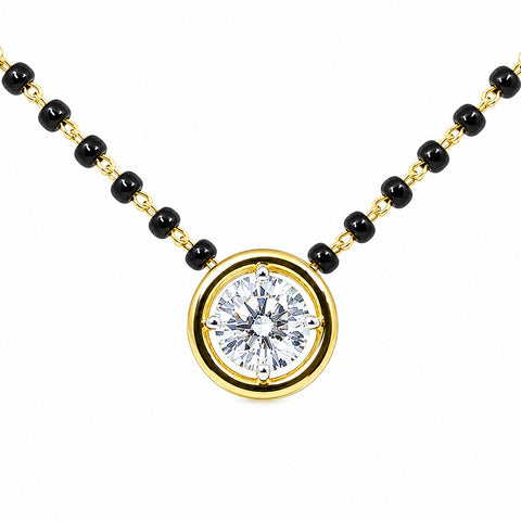 18K Gold Minimalist Diamond Accent Pendant Necklace