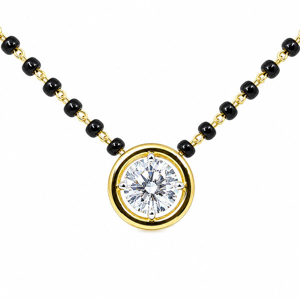 18K Gold Minimalist Diamond Accent Pendant Necklace