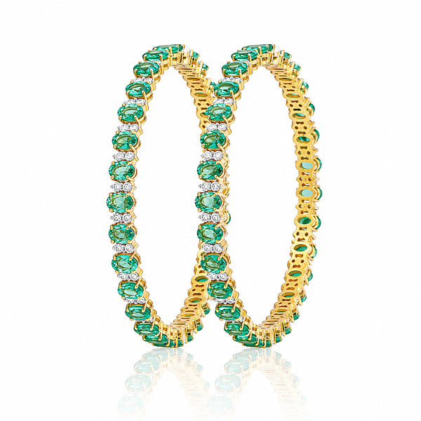 14K/18K Lab Grown Emerald Bracelet – Oval Cut, 33.82ct, BIS Hallmark Gold