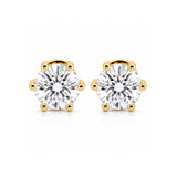 14K/18K Lab-Grown Diamond Solitaire Round Stud Earrings
