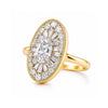 14K Lab Grown Diamond Fancy-Cut Halo Cluster Ring