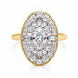 14K Lab Grown Diamond Fancy-Cut Halo Cluster Ring