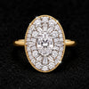 14K Lab Grown Diamond Fancy-Cut Halo Cluster Ring