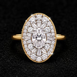 14K Lab Grown Diamond Fancy-Cut Halo Cluster Ring