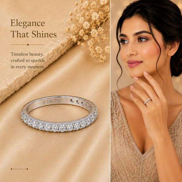 18K Lab Grown Diamond Round Cut Ring for Women