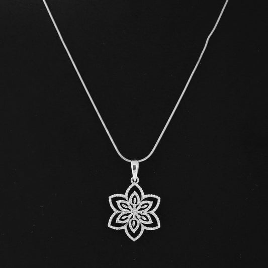 14K/18K Lab Grown Diamond Pave Cluster Pendant Necklace
