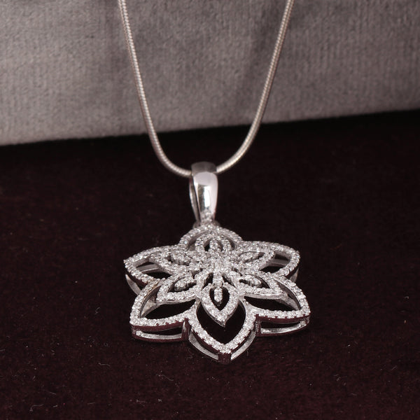 14K/18K Lab Grown Diamond Pave Cluster Pendant Necklace