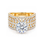 18K Lab Grown Diamond Round-Cut Solitaire with Pave Band Ring