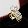 18K Lab Grown Diamond Round-Cut Solitaire with Pave Band Ring