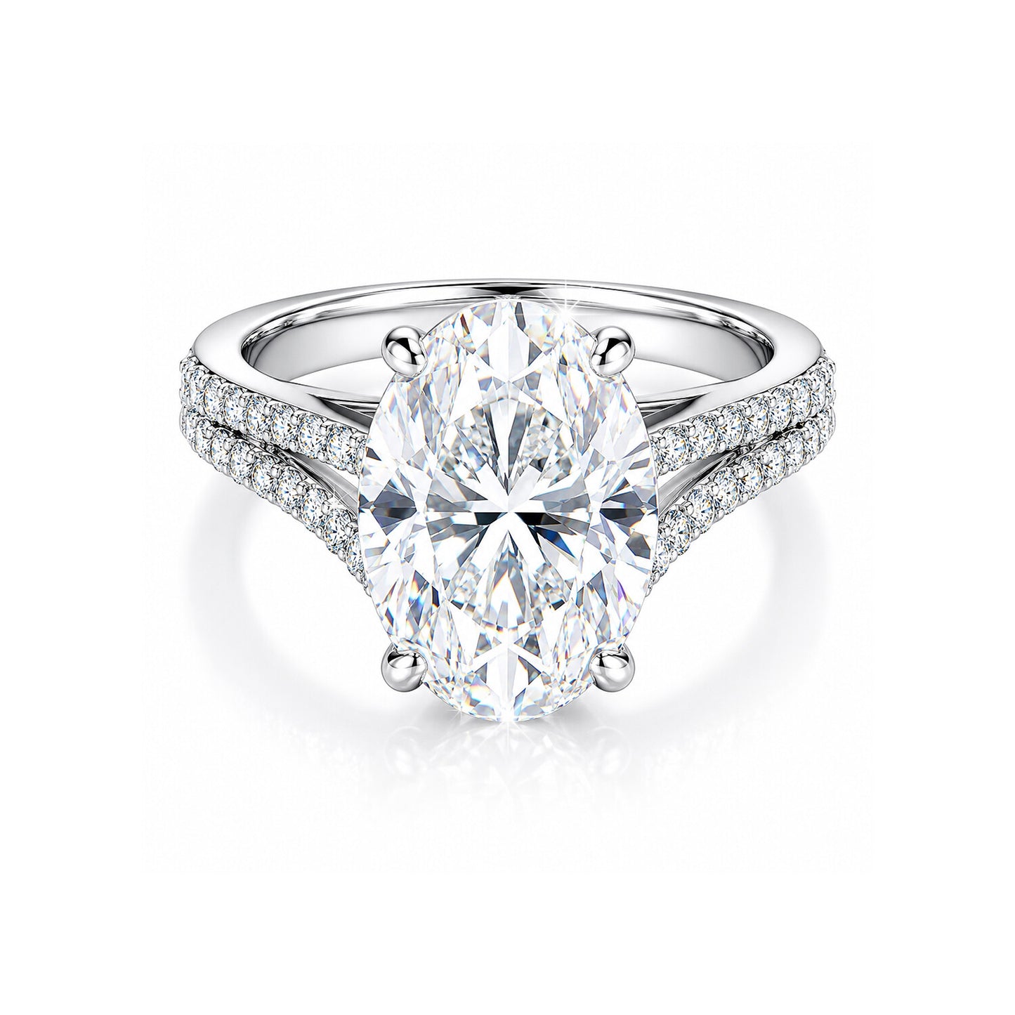 14K/18K Lab Grown Diamond Oval Cut Ring for Women