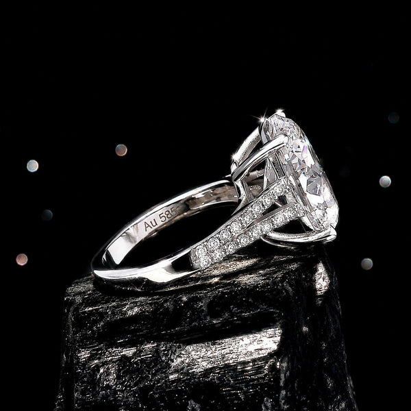 14K/18K Lab Grown Diamond Oval Cut Ring for Women