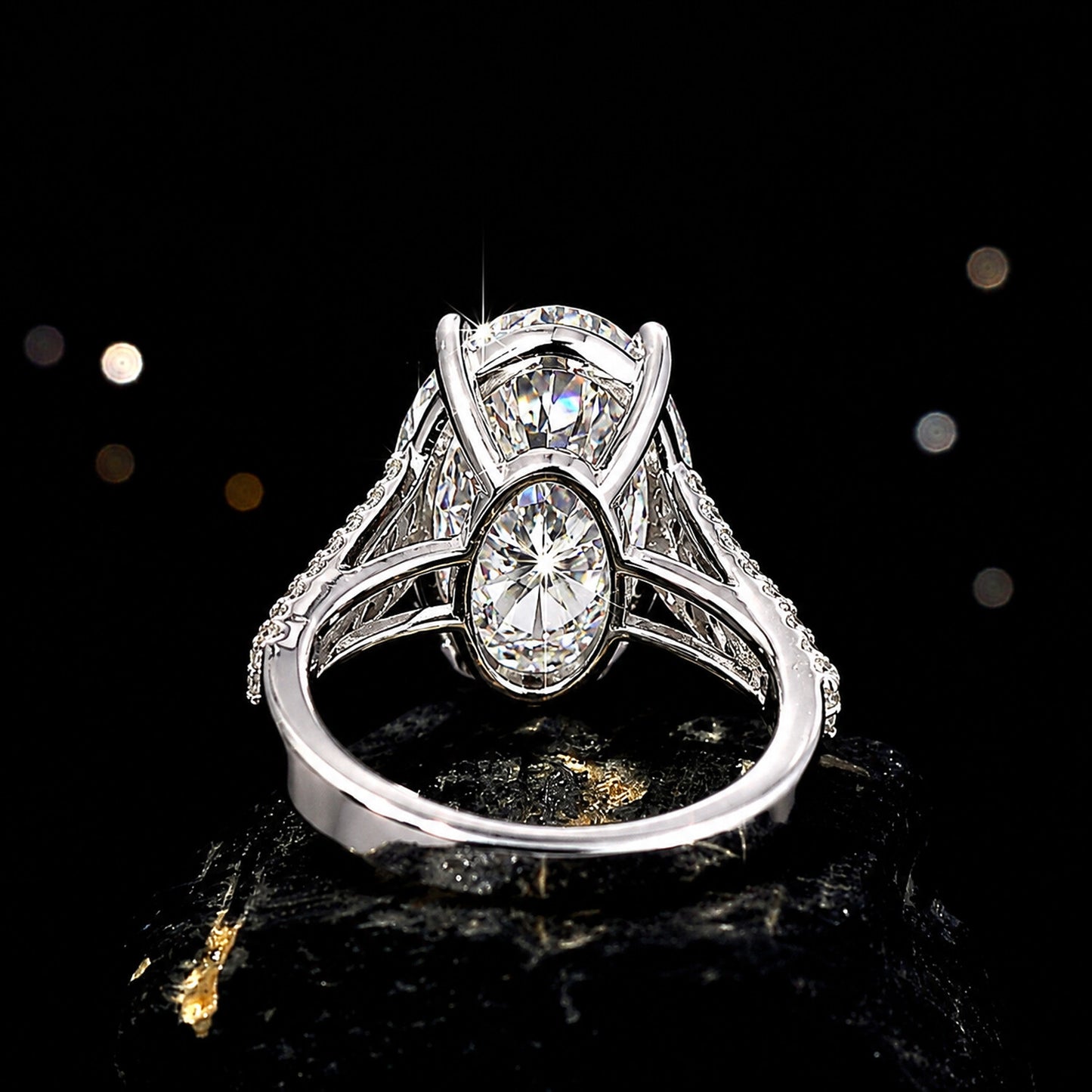 14K/18K Lab Grown Diamond Oval Cut Ring for Women