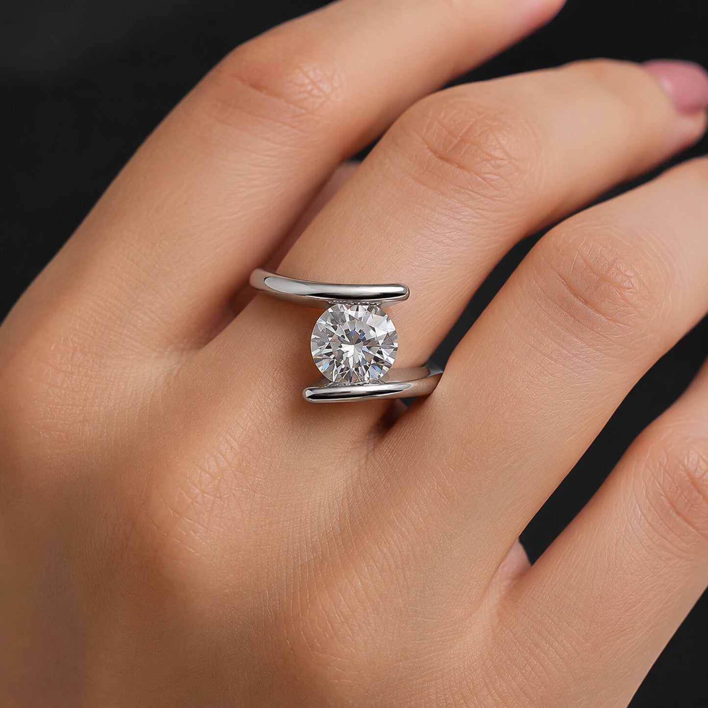 14K/18K Lab Grown Diamond Round Cut Ring for Women