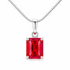 14K/18K Lab Grown Fancy Red Diamond Emerald-Cut Pendant Necklace