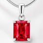 14K/18K Lab Grown 8 Ct tw Fancy Red Diamond Emerald-Cut Pendant Necklace, VVS/E, IGI Certified