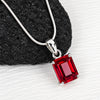 14K/18K Lab Grown Fancy Red Diamond Emerald-Cut Pendant Necklace